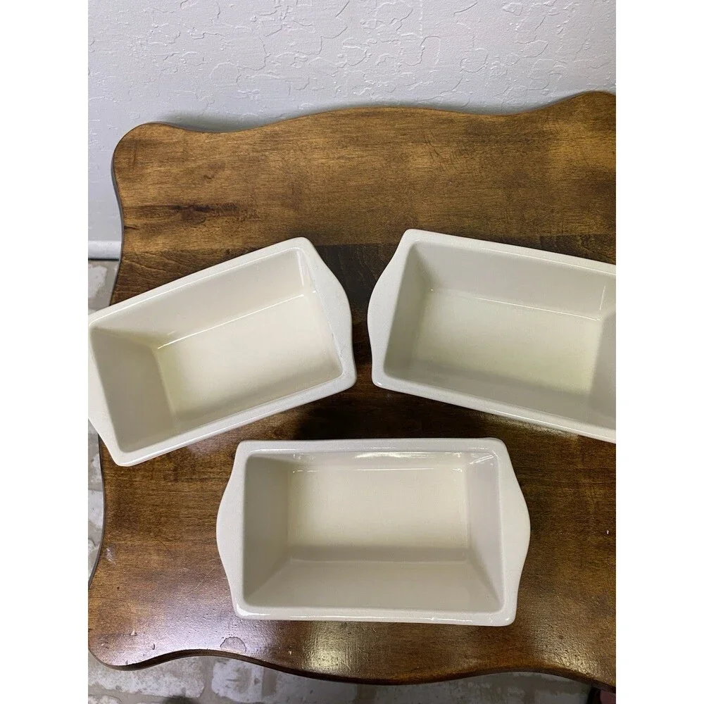 Nantucket Ceramic Mini Loaf Pans Fall Autumn Harvest Set of 3